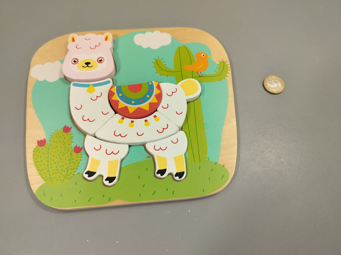 Puzzle en bois lama, moins cher chez Petit Kiwi