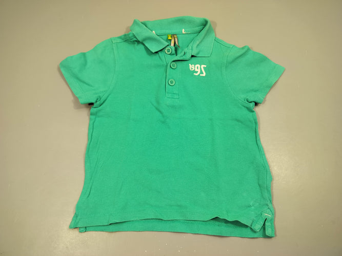 Polo m.c bleu turquoise "1995" 100% coton, moins cher chez Petit Kiwi