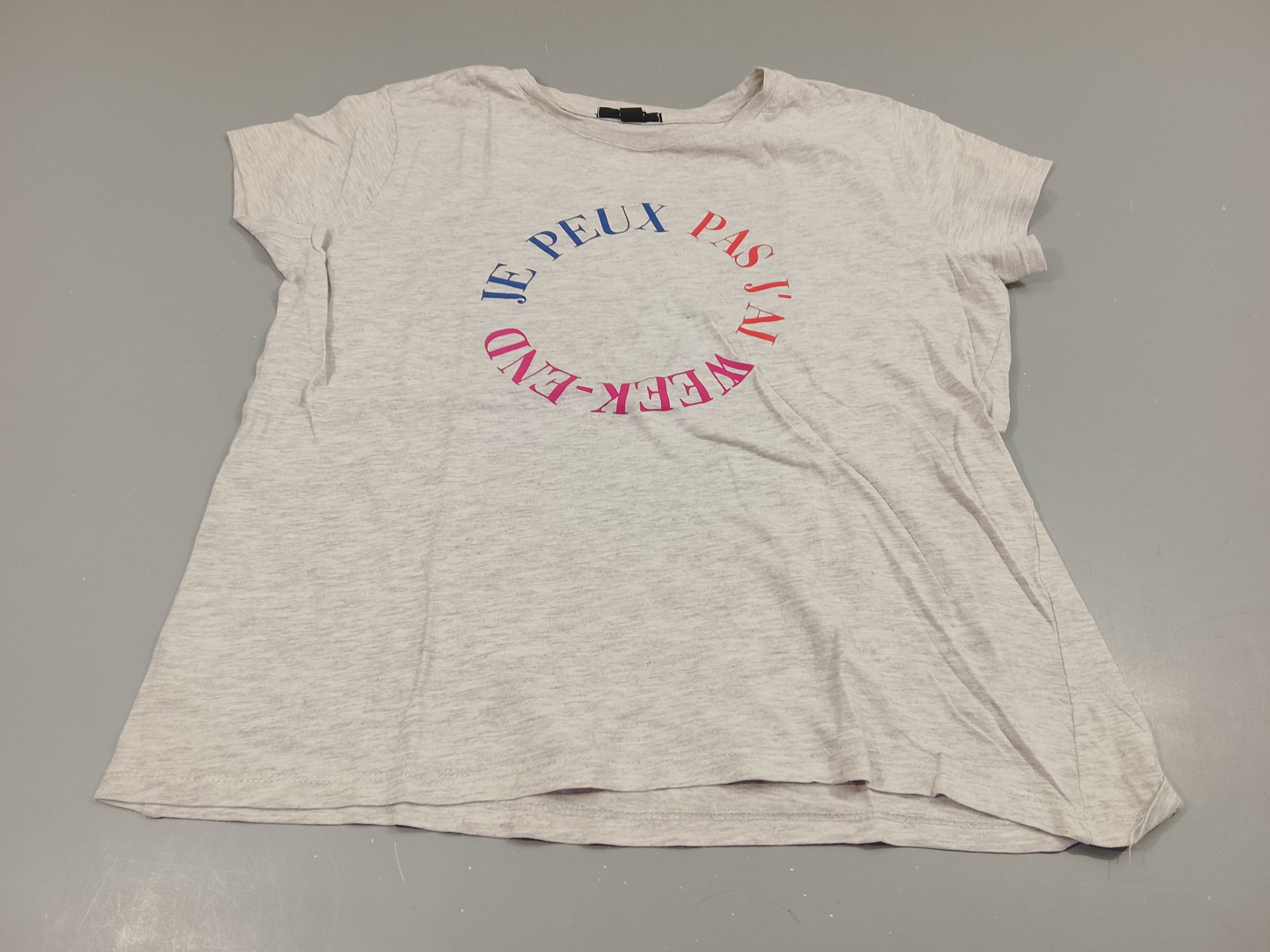 T-shirt m.c gris clair flammé 