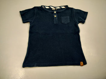 T-shirt m.c texturé bleu marine, petite poche