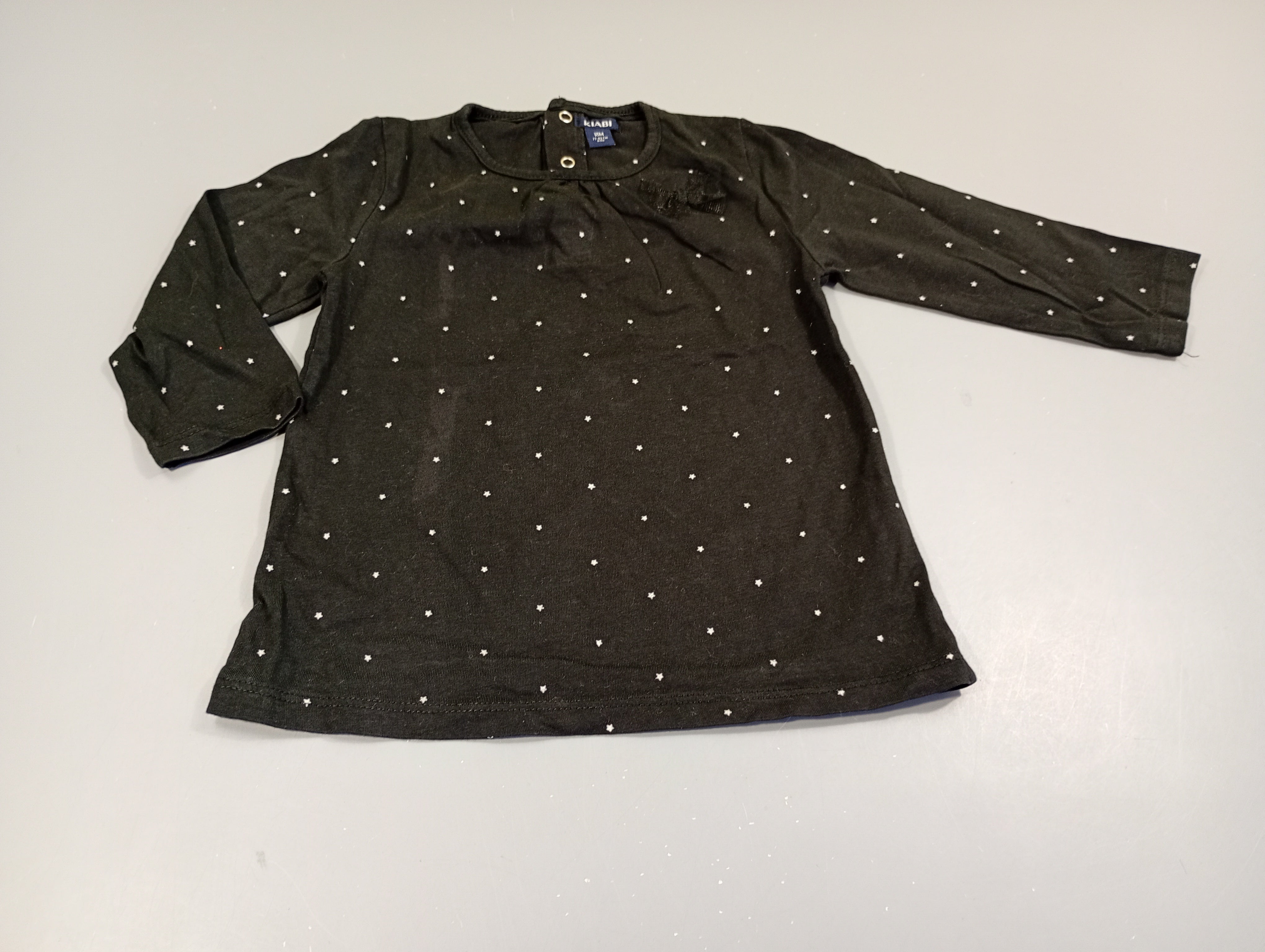 T-shirt m.l noir, étoiles argentées