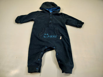 Combinaison à capuche bleu marine, poche ventrale