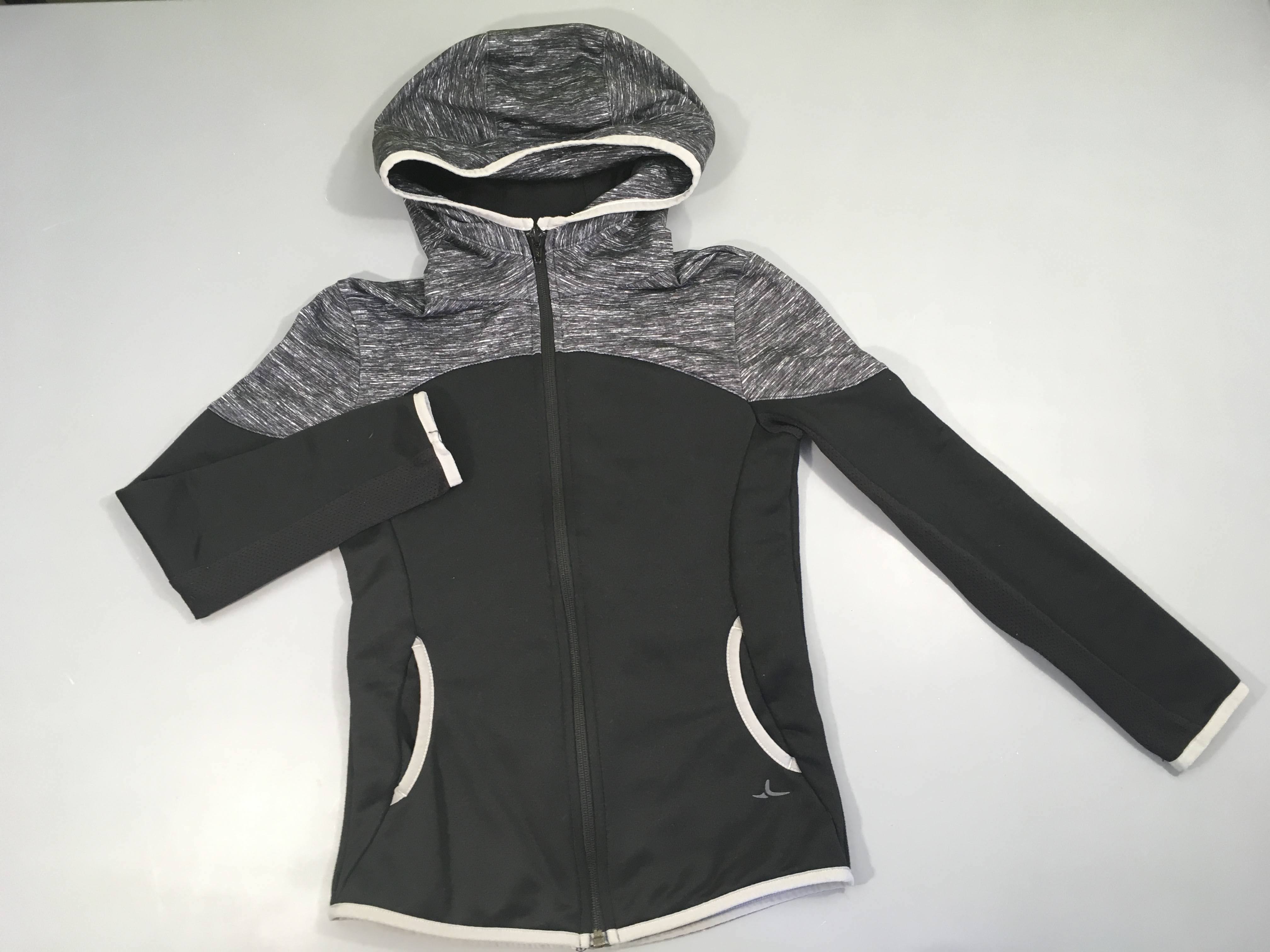 Sweat zippé à capuche noir flammé