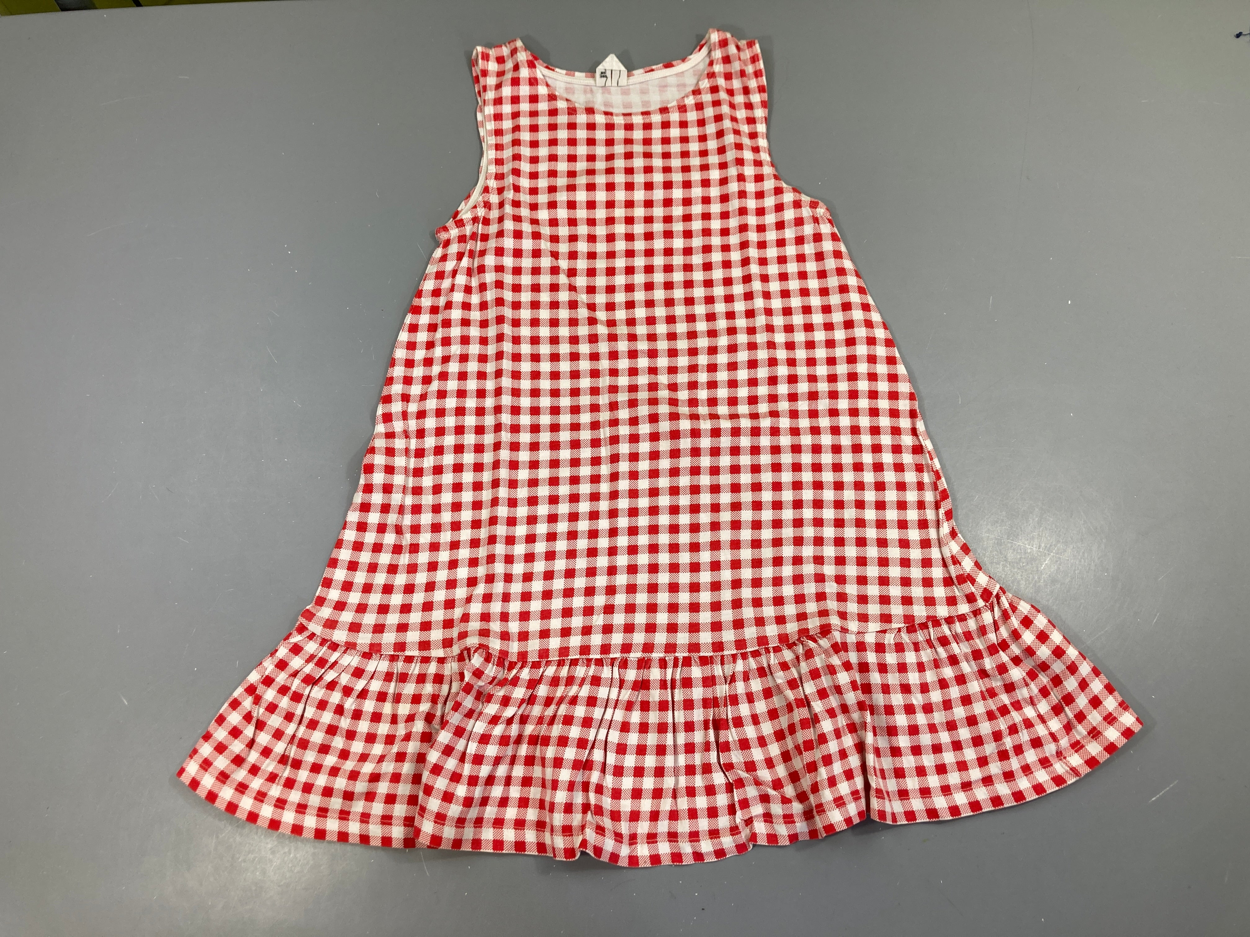 Robe s.m jersey carreaux rouge/blanc