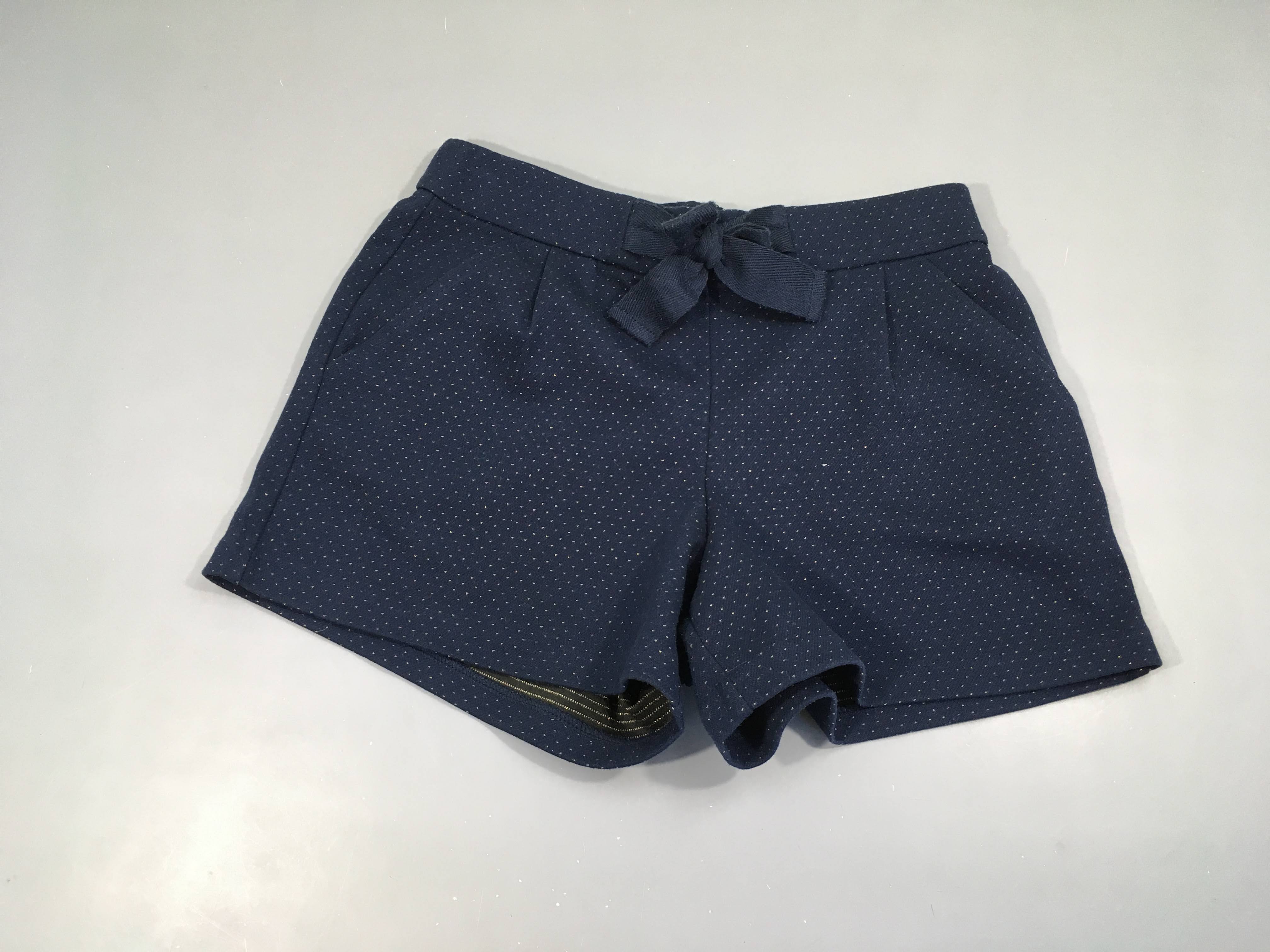 Short style tweed bleu marine pois dorés