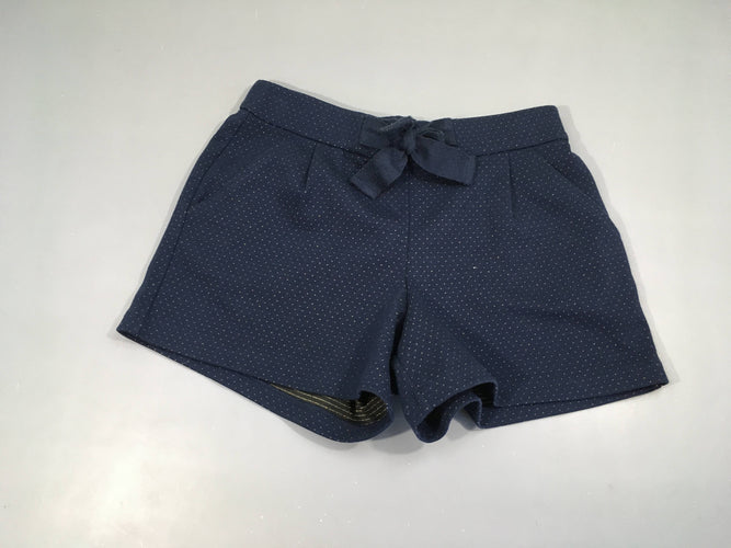 Short style tweed bleu marine pois dorés, moins cher chez Petit Kiwi
