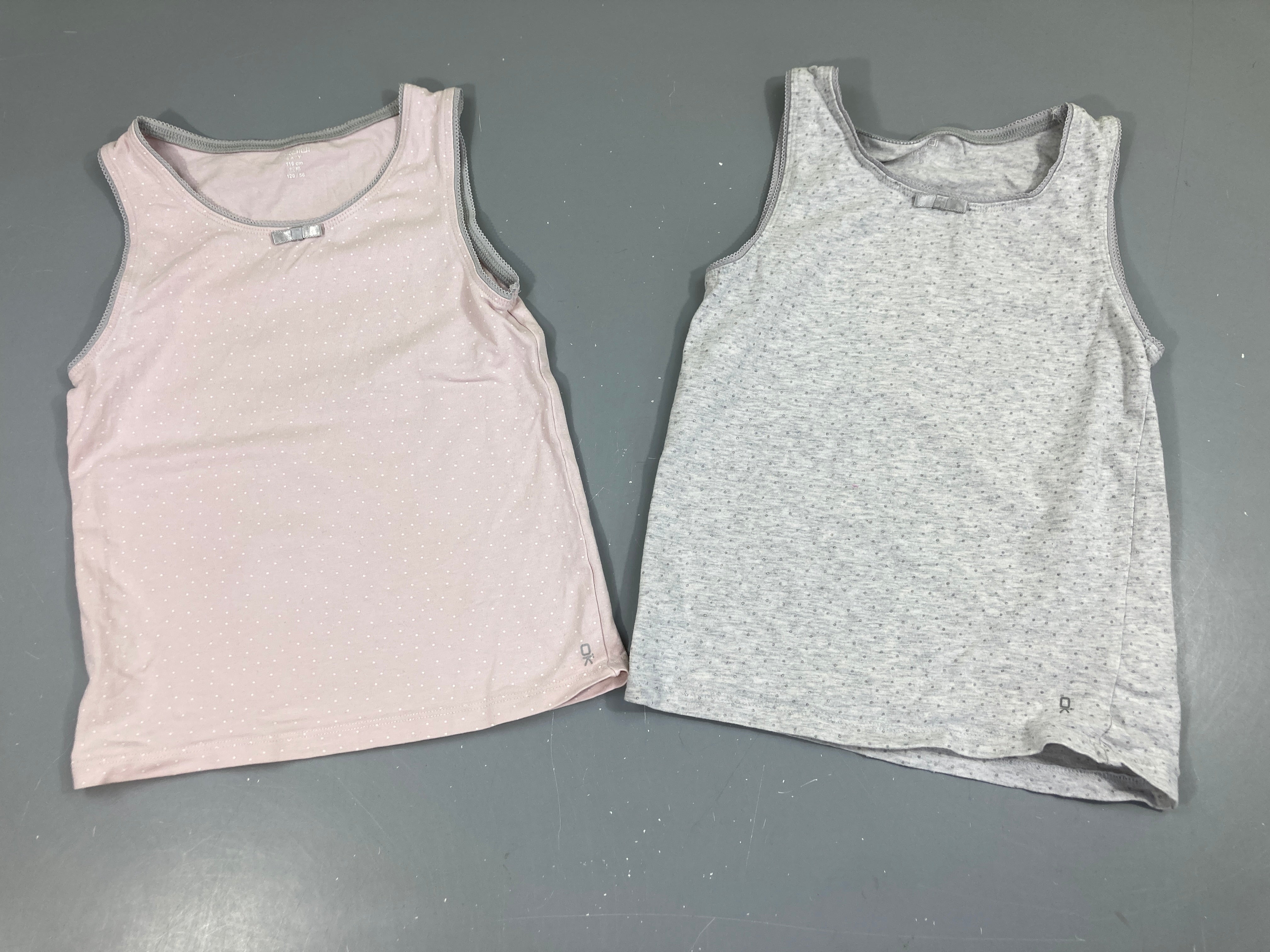 2 Chemisettes s.m gris/rose