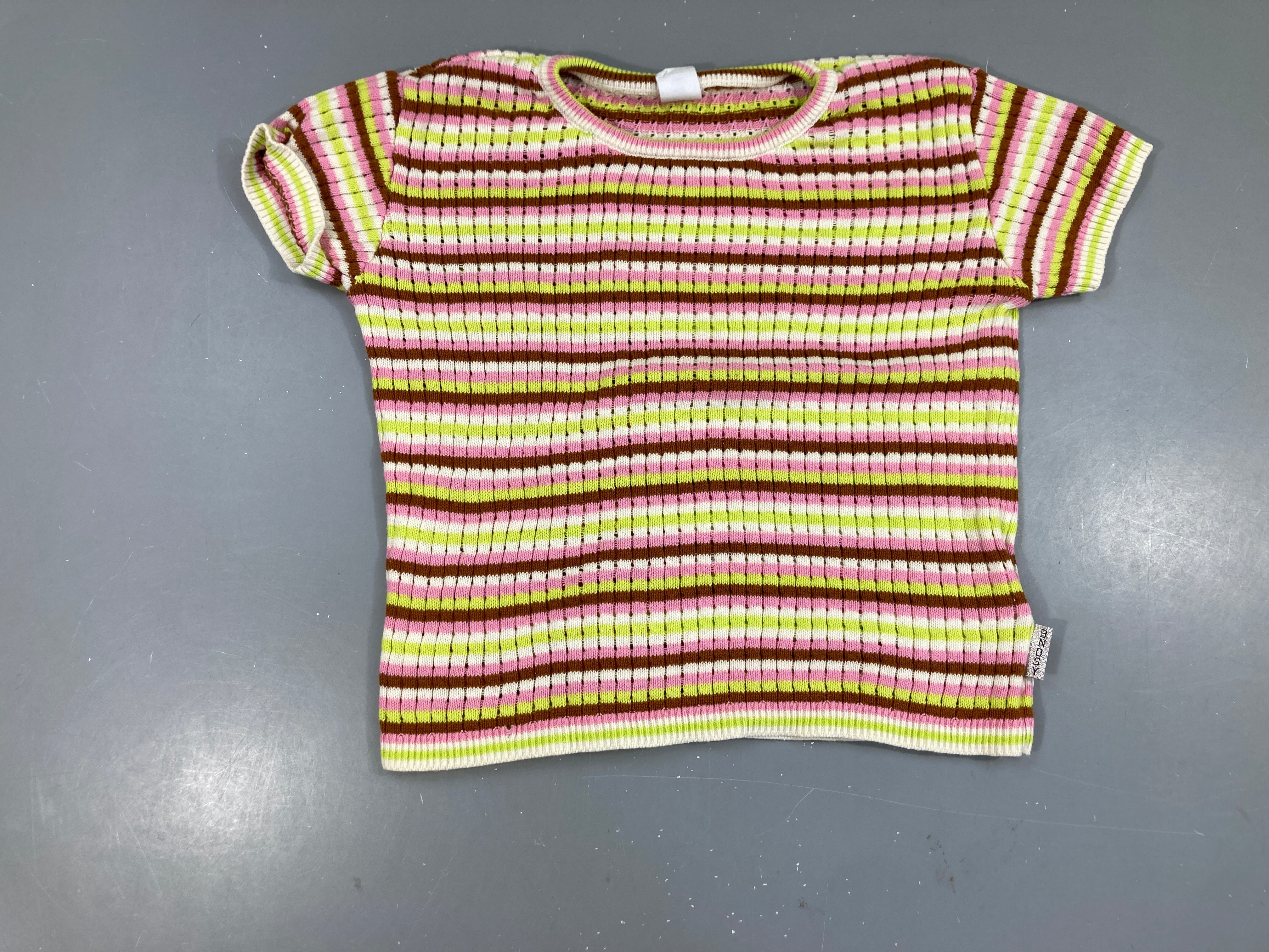 T-shirt m.c mailles ajourées rayé couleurs B.Nosy