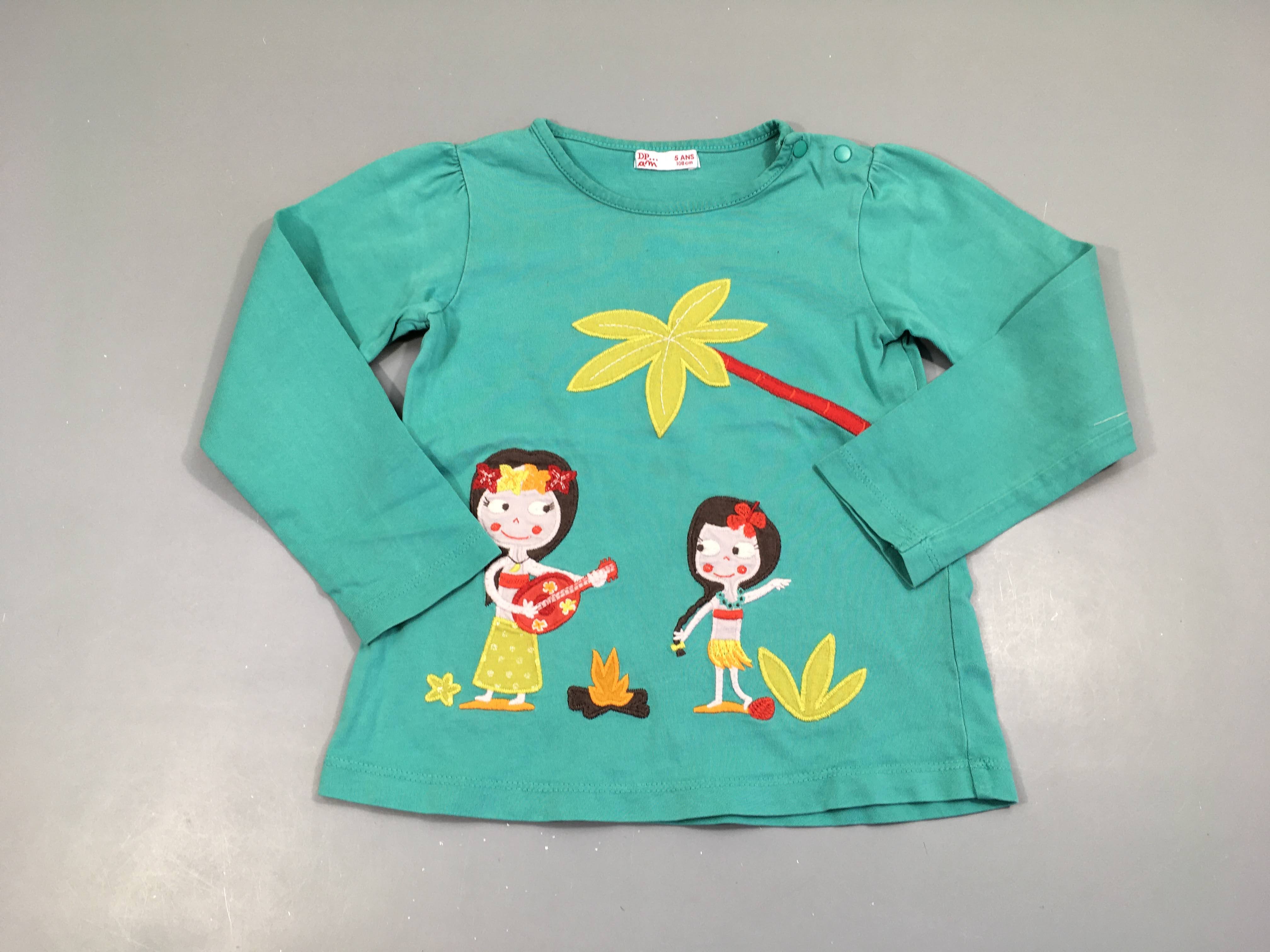 T-shirt m.l vert palmier