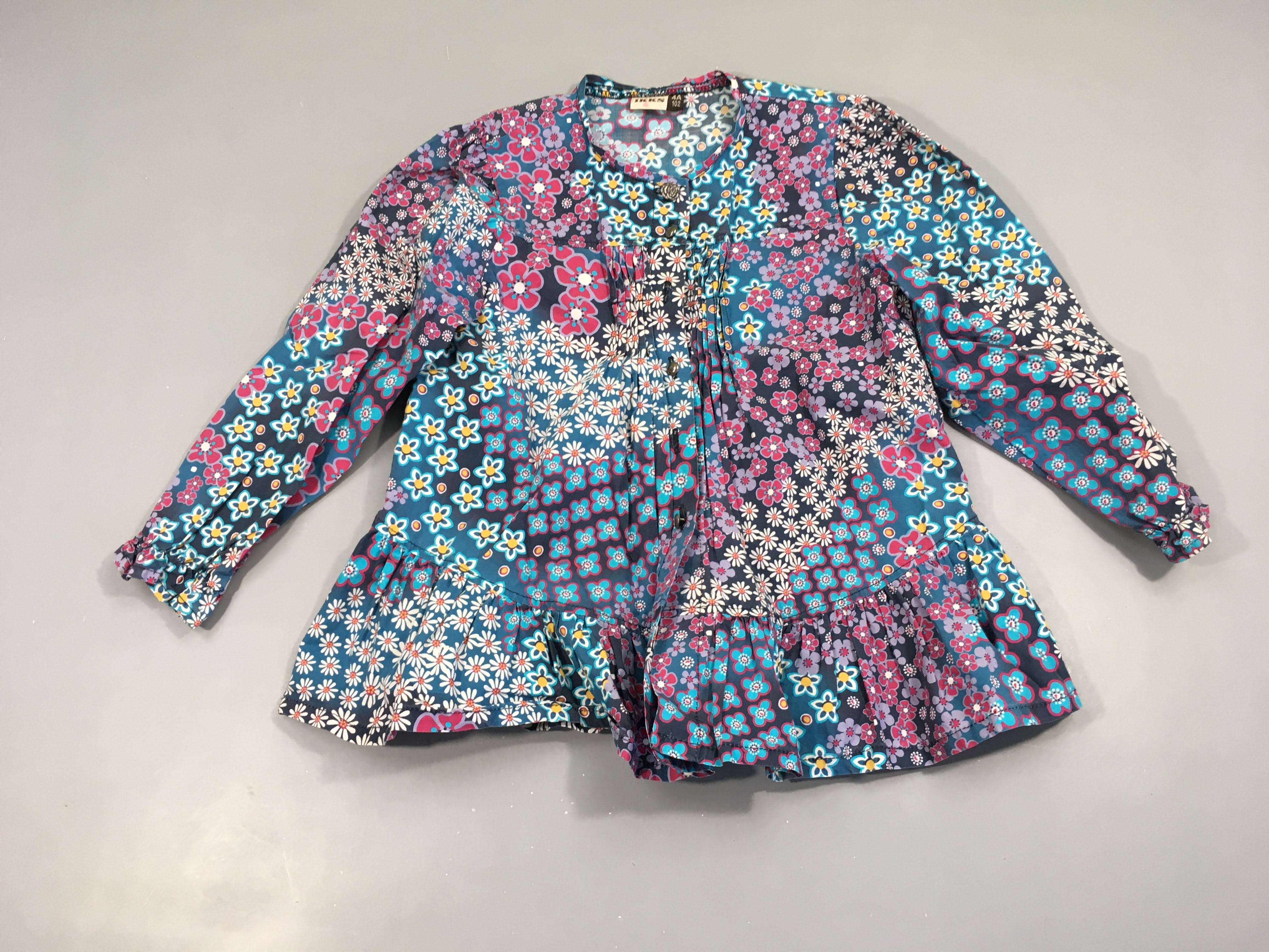 Chemisiser ml bleu foncé fleuri