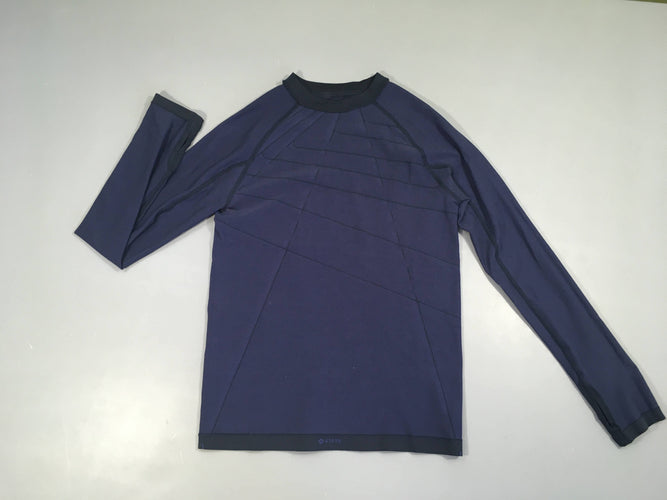T-shirt m.l de sport bleu foncé Kiprun, moins cher chez Petit Kiwi