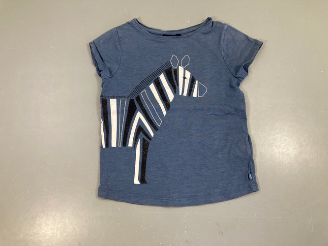 T-shirt m.c bleu flammé Zèbre, moins cher chez Petit Kiwi