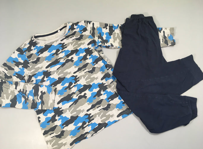 Pyjama 2pcs jersey gris chiné camouflage, moins cher chez Petit Kiwi