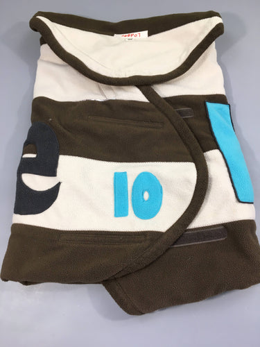 Couverture enveloppante lodger polar  brun, beige et turquoise, moins cher chez Petit Kiwi