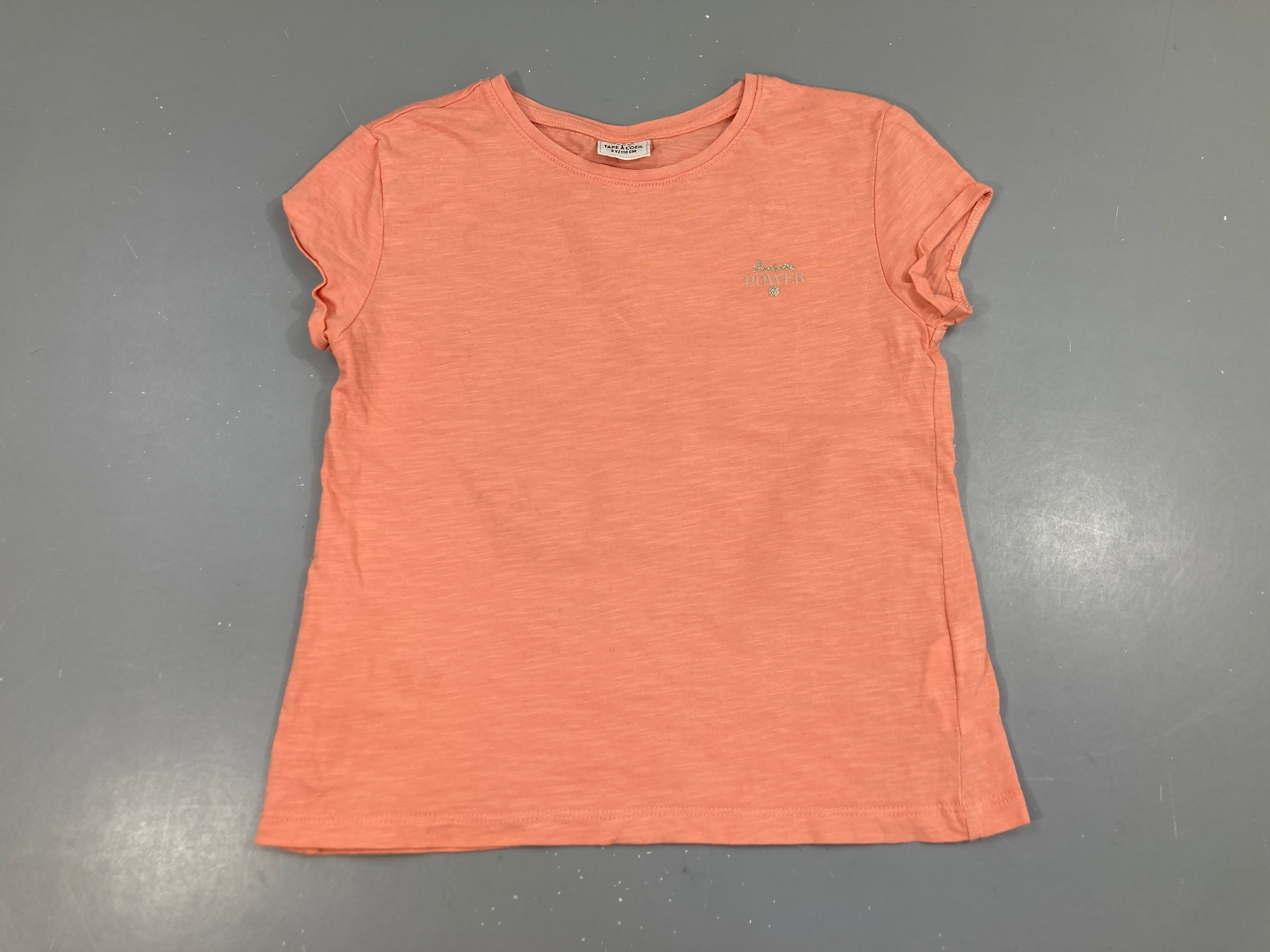 T-shirt m.c à revers rose clair flammé Power