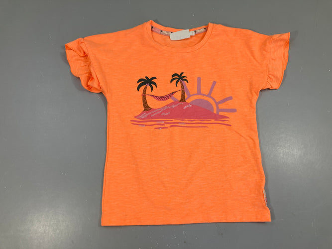 T-shirt m.c orange flammé palmier Bouloché, moins cher chez Petit Kiwi