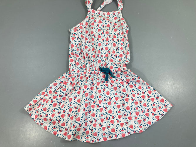 Robe s.m jersey blanche friases, moins cher chez Petit Kiwi