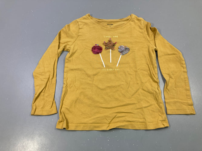 T-shirt m.l moutarde sucettes sequins Candy Time, moins cher chez Petit Kiwi