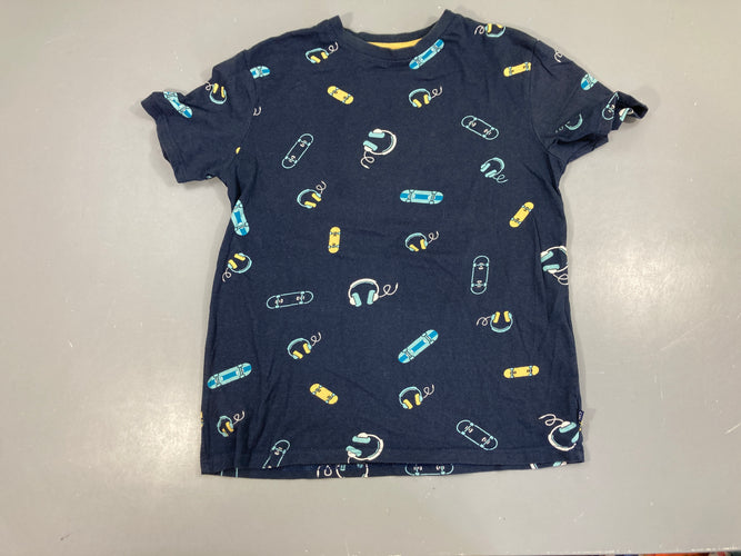 T-shirt m.c bleu foncé skate, moins cher chez Petit Kiwi