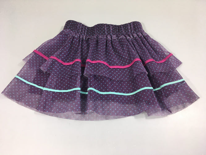 Jupe tulle mauve-pois bleus bords roses, moins cher chez Petit Kiwi