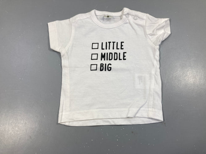 T-shirt m.c blanc Middle, moins cher chez Petit Kiwi