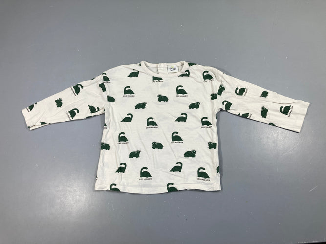 T-shirt m.l blanc Dinos, moins cher chez Petit Kiwi
