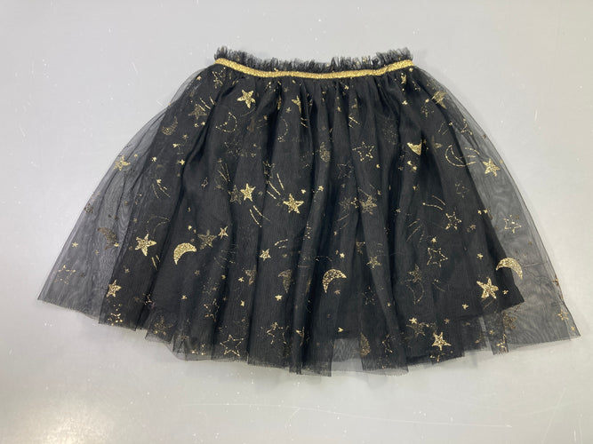 Jupe noire tulle étoiles dorées, moins cher chez Petit Kiwi
