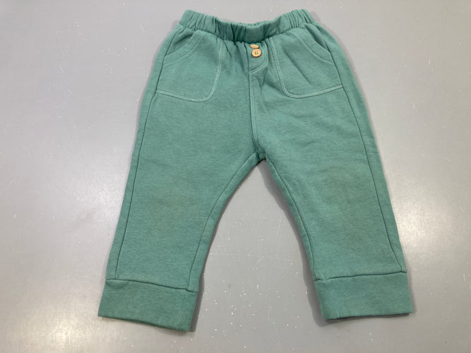 Pantalon jogging vert boutons bois, moins cher chez Petit Kiwi