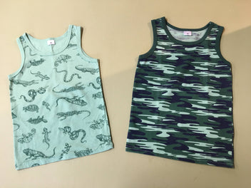 2 chemisettes s.m vert camouflage