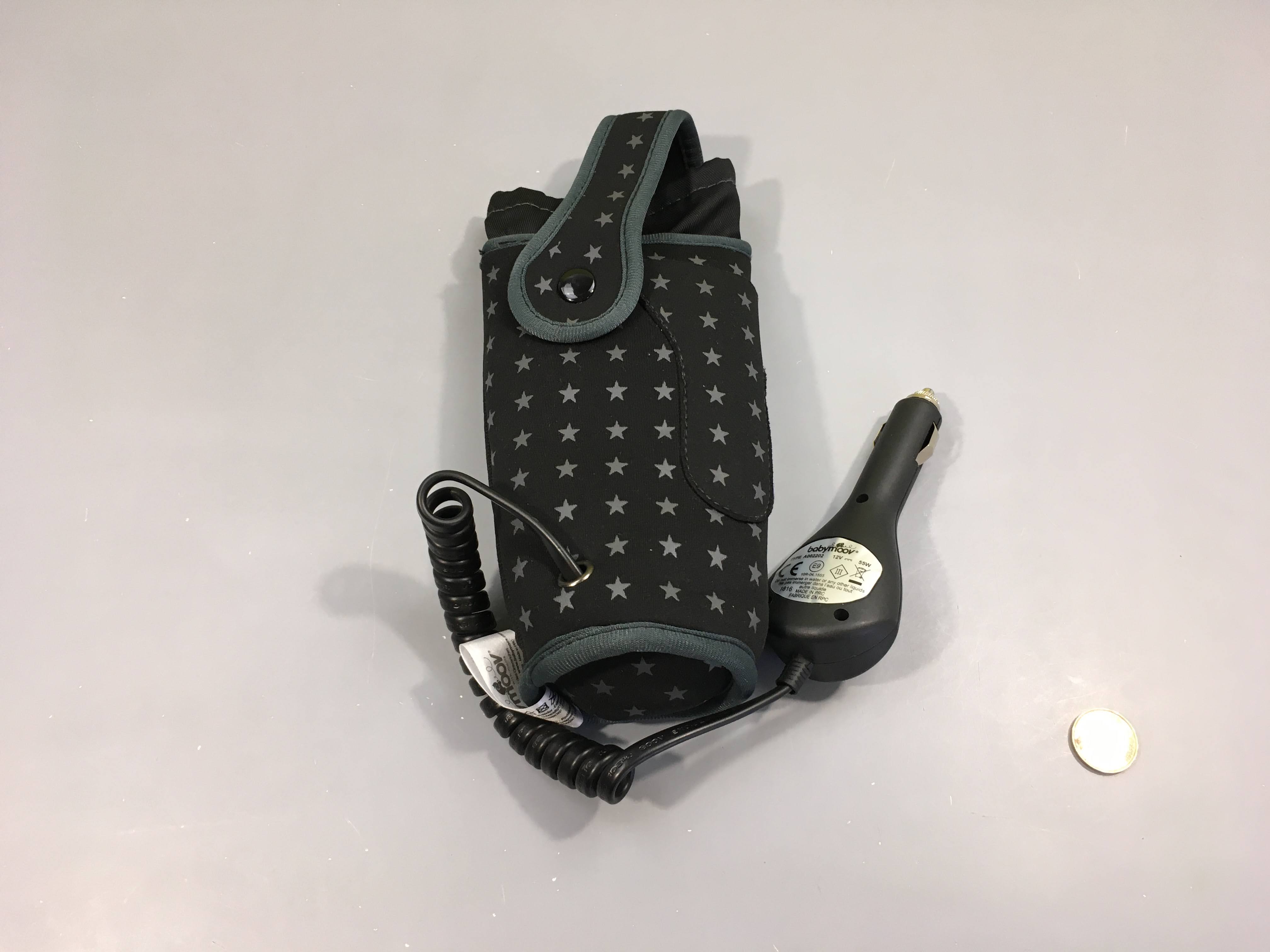 Chauffe-biberon de voiture noir étoiles grises, Babymoov