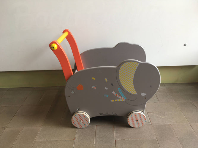Chariot de marche Les Papoum, peinture un peu partie sur les bords, moins cher chez Petit Kiwi