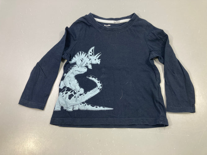 T-shirt m.l bleu marine dinosaures, moins cher chez Petit Kiwi