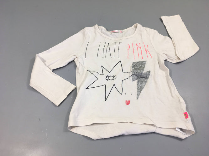 T-shirt m.l blanc étoile Pink, moins cher chez Petit Kiwi