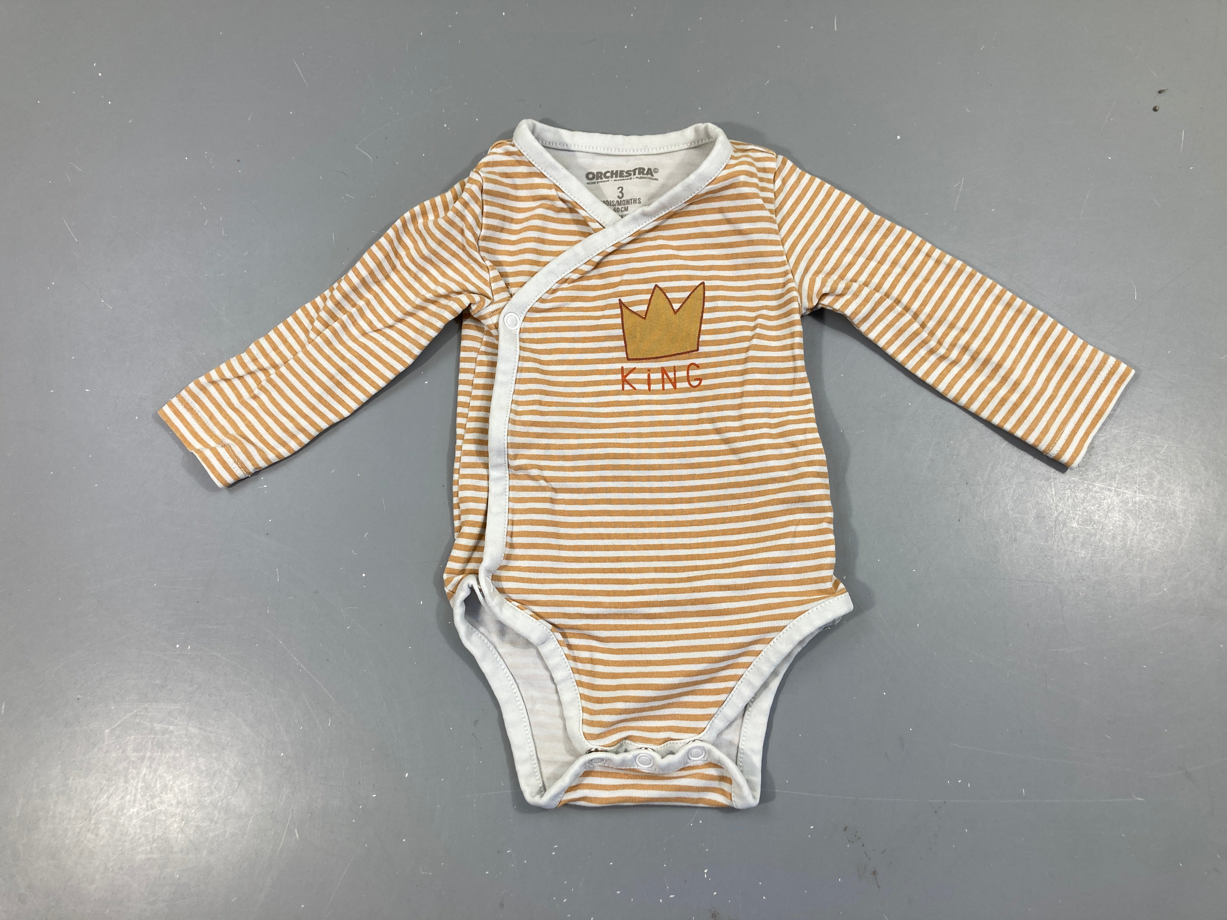 Body m.l blanc rayé brun King