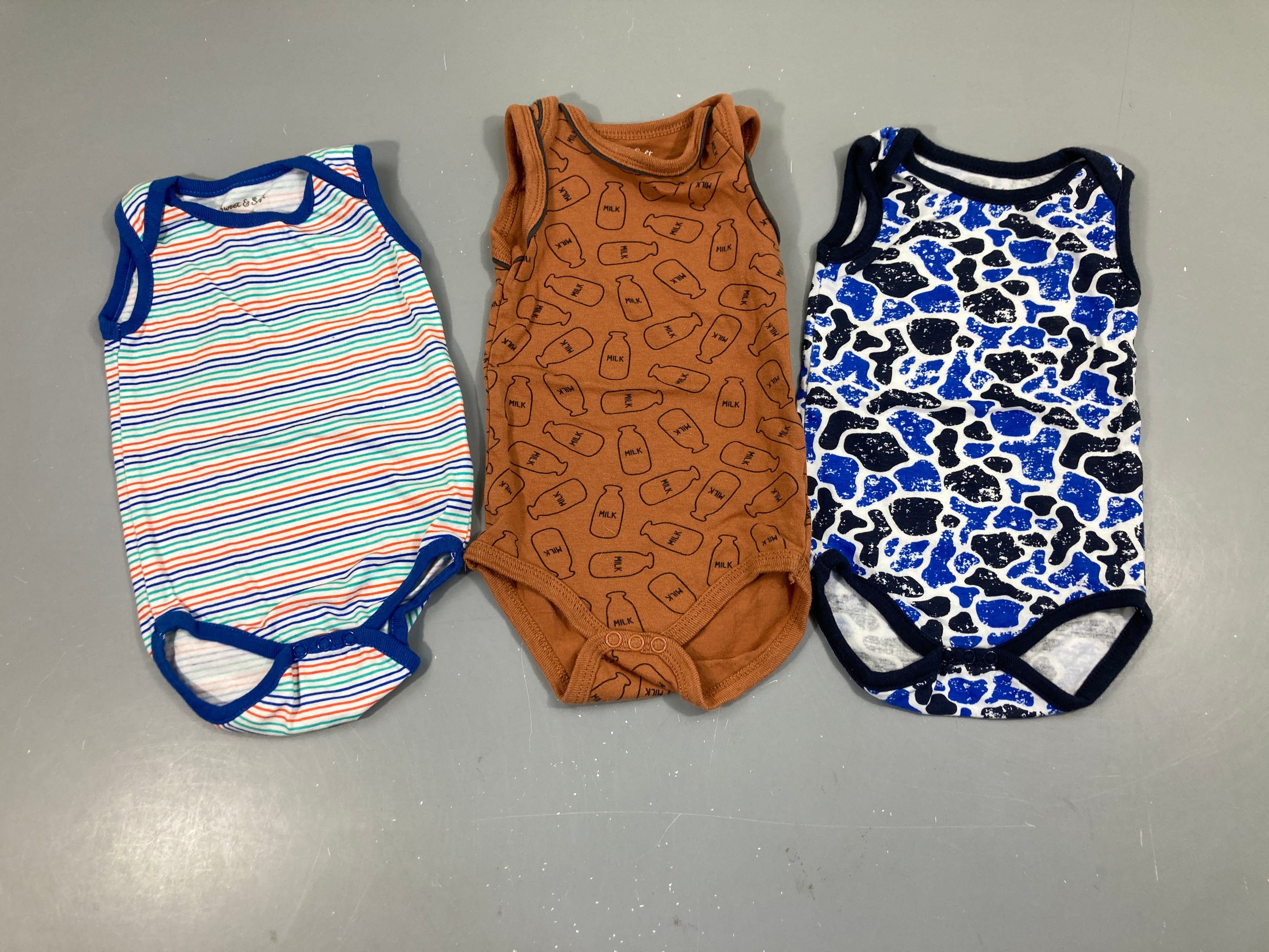 3 Bodies s.m blanc rayé couleur/brun milk/blanc effet bleus