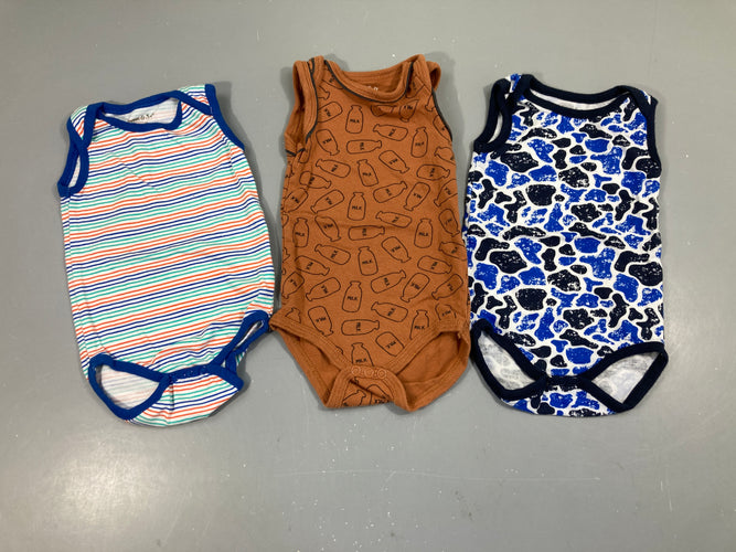 3 Bodies s.m blanc rayé couleur/brun milk/blanc effet bleus, moins cher chez Petit Kiwi
