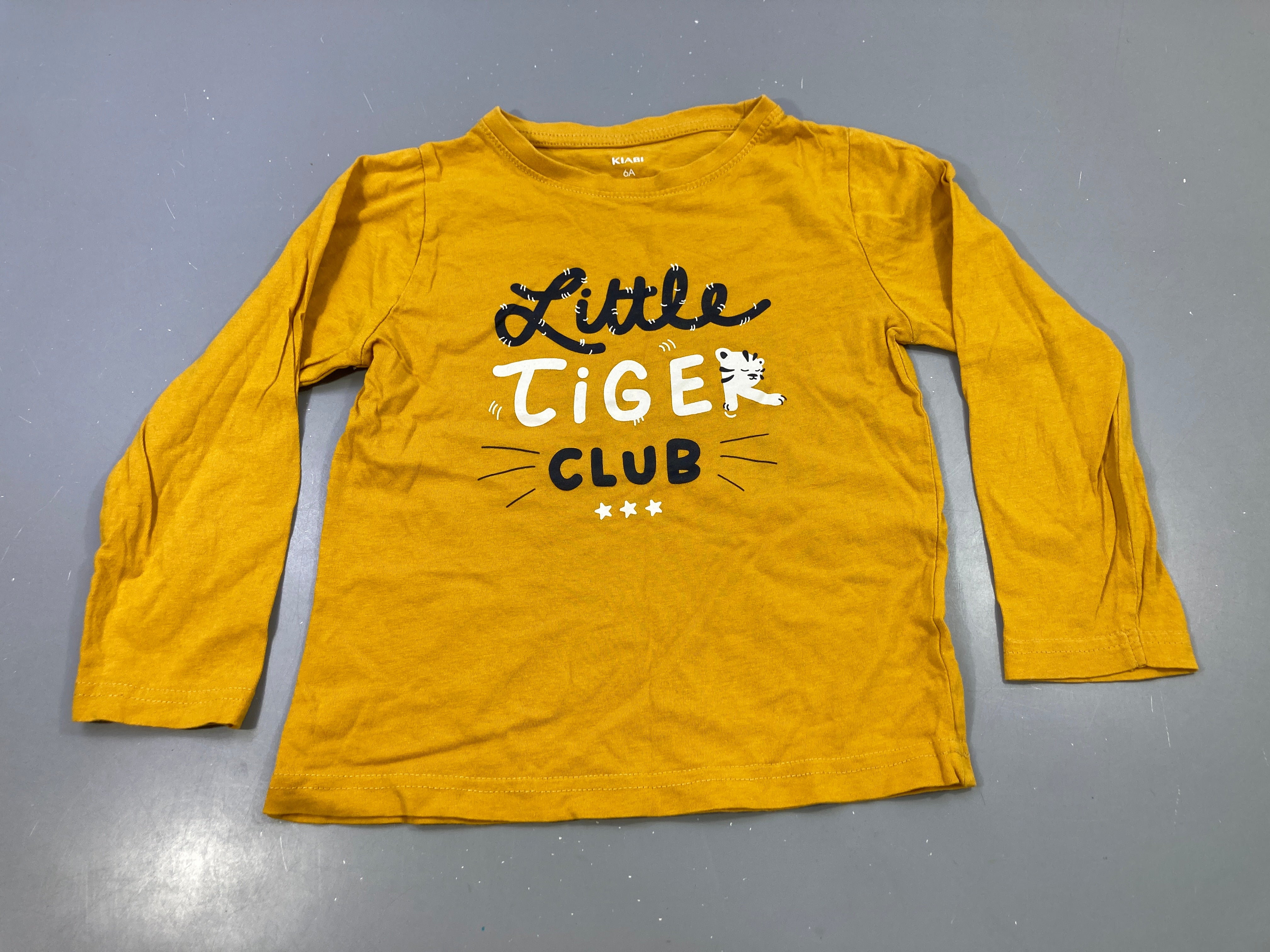 T-shirt m.l moutarde, imprimé tigre 'Little Tiger Club'