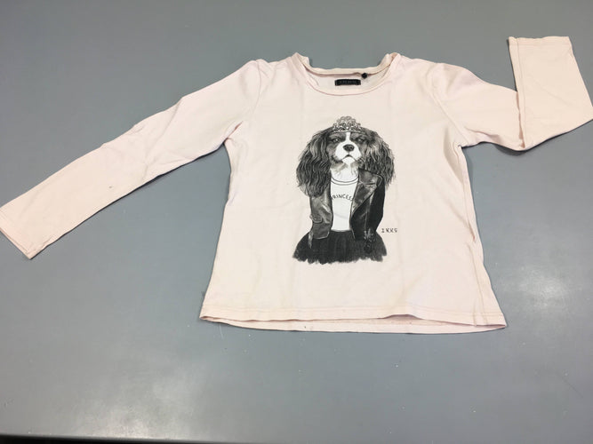 T-shirt m.l rose clair chien-Petite tache manche D, moins cher chez Petit Kiwi