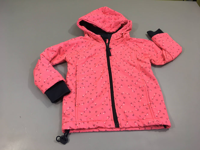 Veste légère à capuche rose chats doublée polar, moins cher chez Petit Kiwi