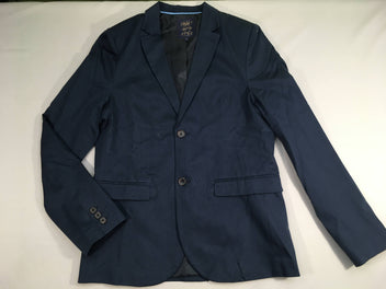 Veste de costume bleu foncé finement ligné