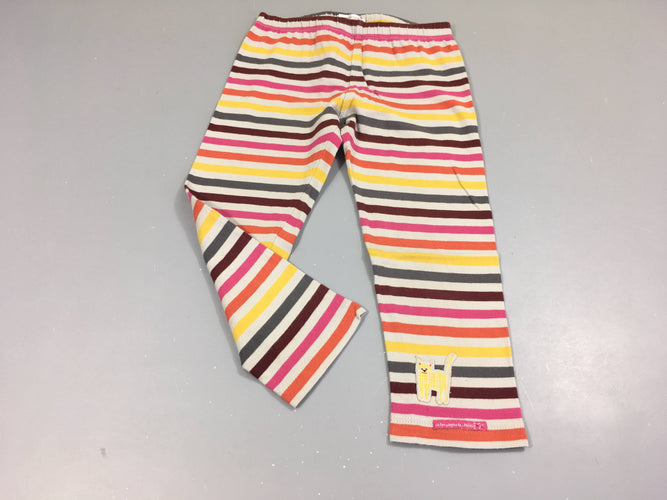 Legging gris rayé couleur, moins cher chez Petit Kiwi