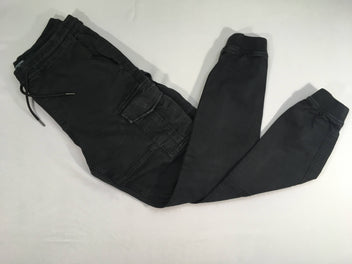 Pantalon cargo taille et chevilles élastiques anthracite