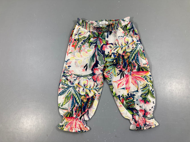 Pantalon fluide blanc feuillage s.mocks, moins cher chez Petit Kiwi