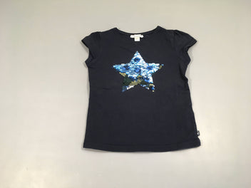 T-shirt m.c bleu marine étoile sequins réversibles