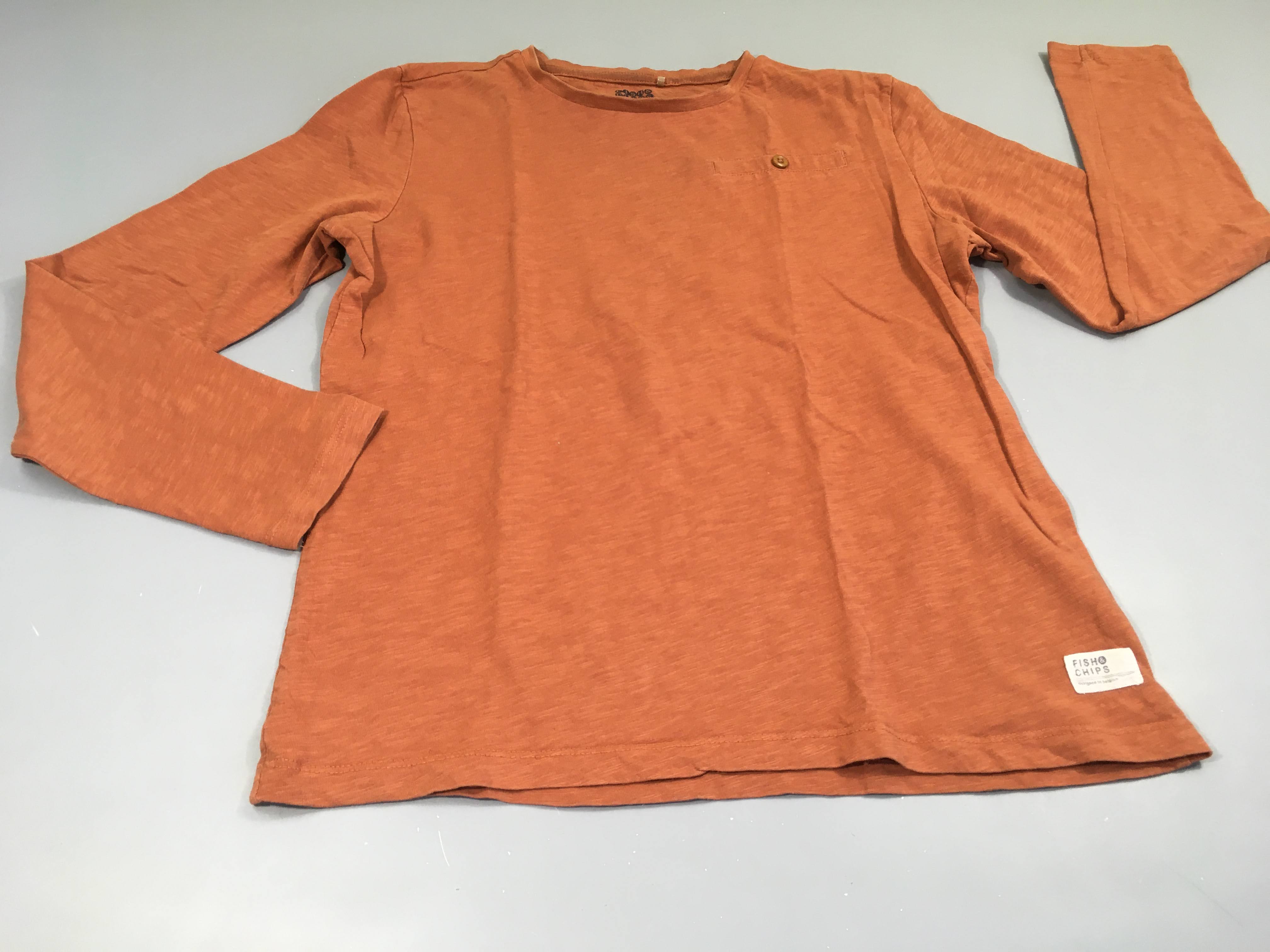 T-shirt m.l brun flammé poche chino