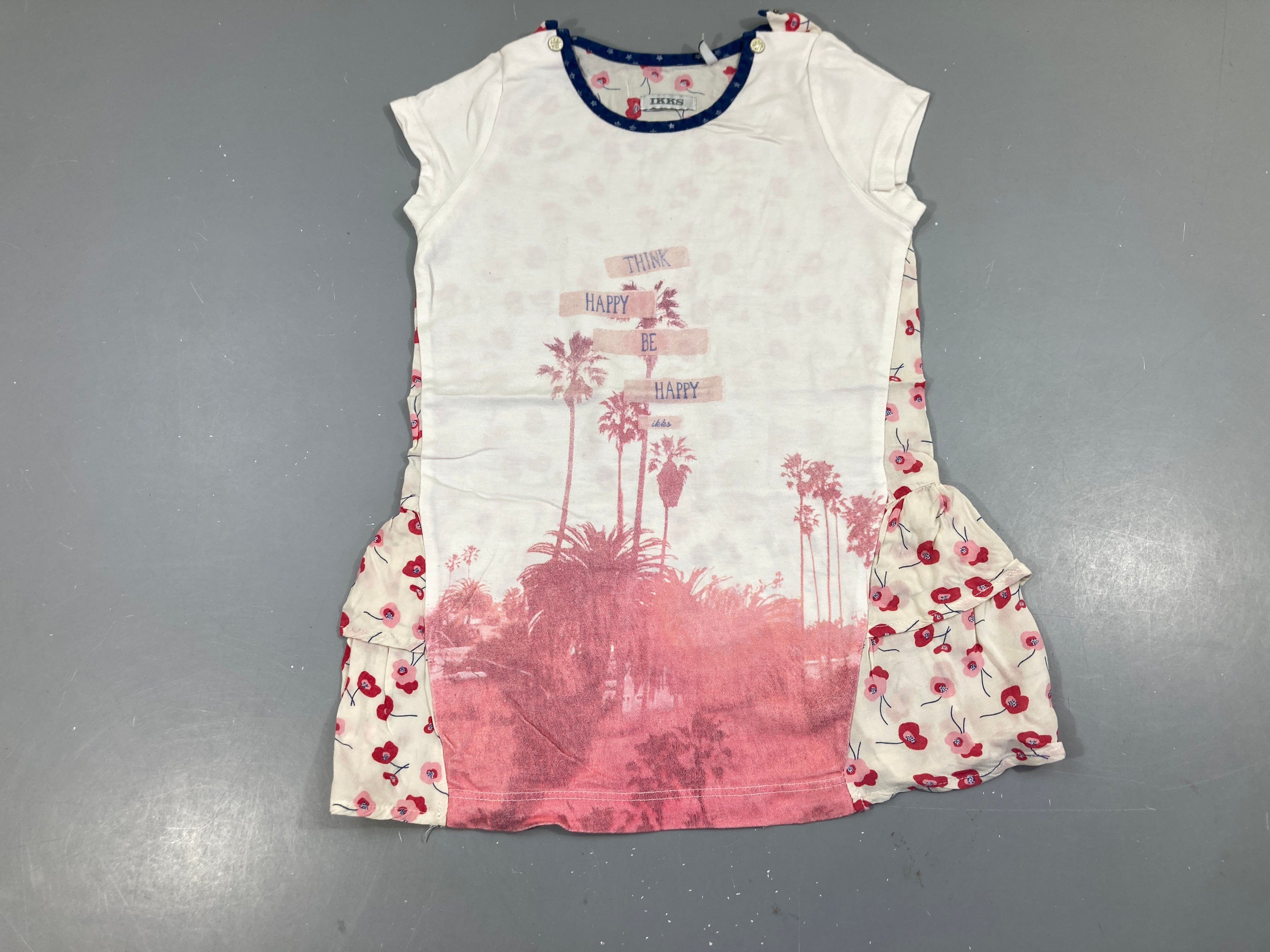 Robe m.c jersey blanc palmiers