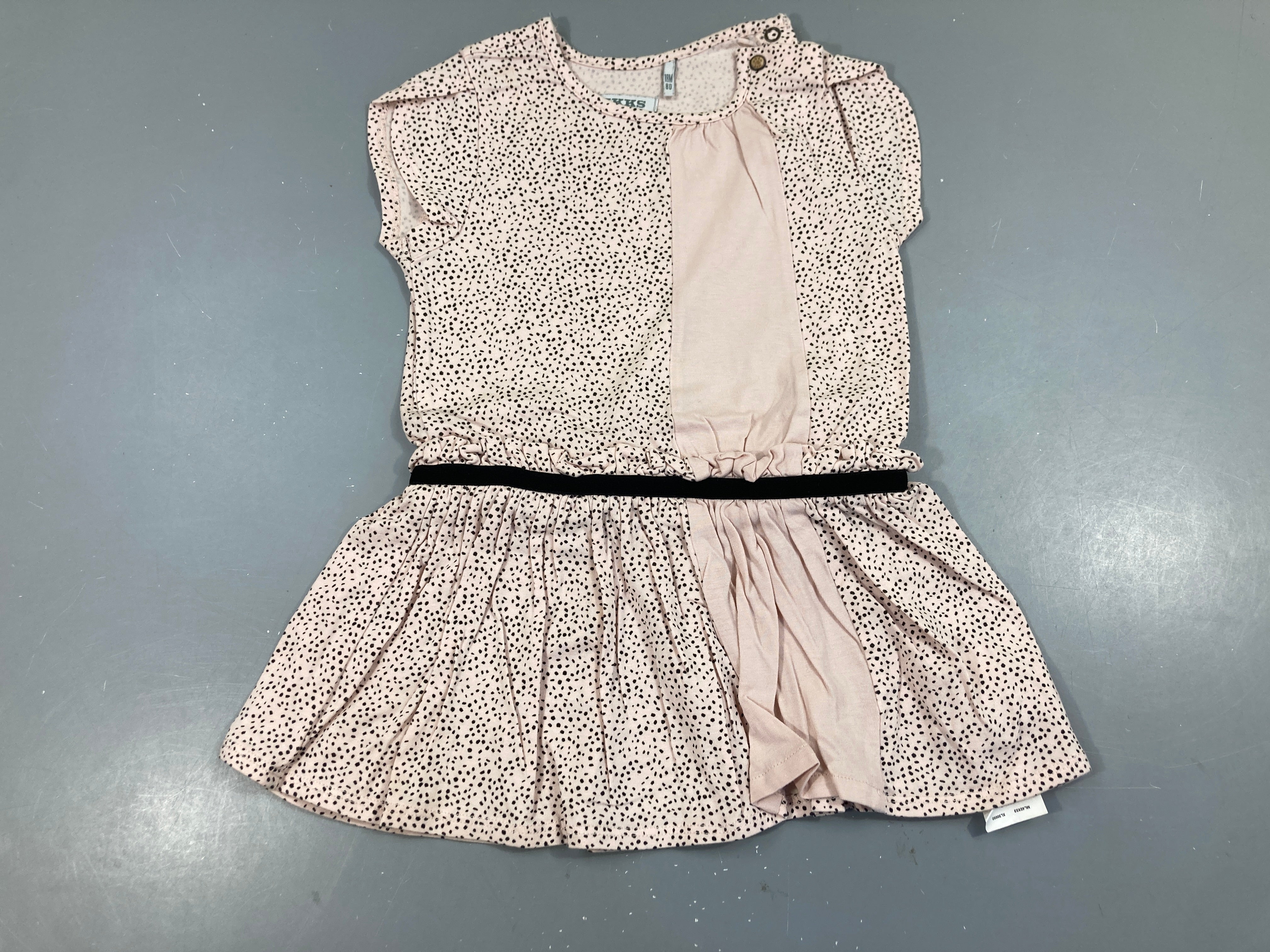 Robe m.c jersey rose pois