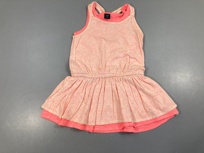 Robe s.m molleton saumon moucheté jaune, moins cher chez Petit Kiwi
