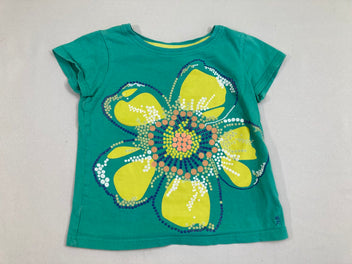 T-shirt m.c vert fleur irisée