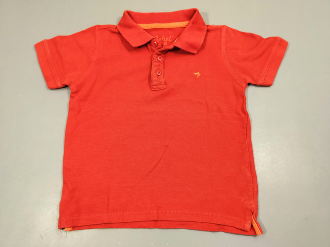 Polo m.c rouge orangé 100% coton, moins cher chez Petit Kiwi